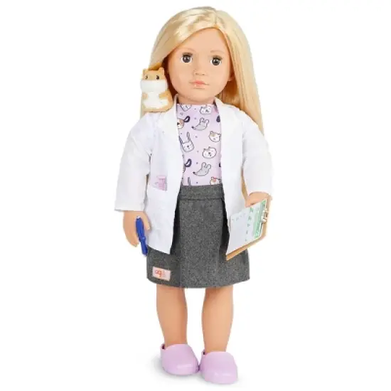 Our Generation Noemie with Plush Hamster 18" Pet Care Vet Doll image {2}