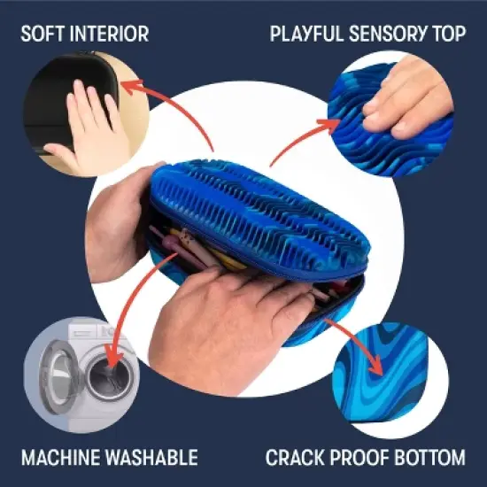 ZIPIT Wavy Pencil Case, Fidget Storage Pencil Box image {2}