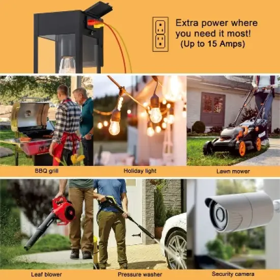 C Cattleya Black Outdoor Wall Lantern Sconce with GFCI Outlet image {4}