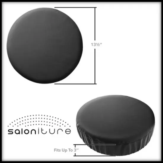 Saloniture 2-Pack Round Stool Seat Cover, Waterproof Slipcover for Swivel Chair or Barstool image {6}