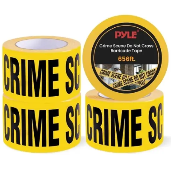 Pyle 4-Pack Crime Scene Do Not Cross Tape - 656 ft. Roll, UV-Resistant Polyethylene Warning Tape (PCSCTX4) image {7}