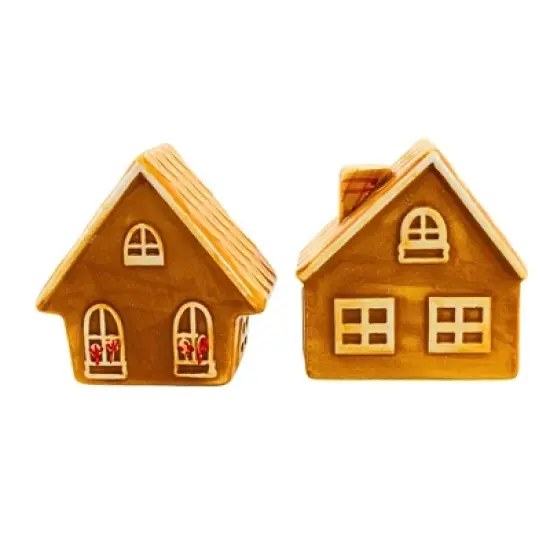 Transpac 2.75 In Peppermint Salt & Pepper Set Christmas Salt And Pepper Shaker , Gingerbread Holidays Candy (2PC) image {2}