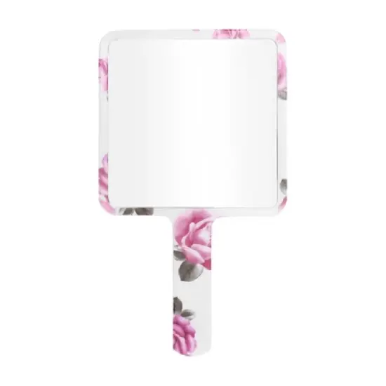 Unique Bargains Floral Square Cosmetic Mirror White Purple 1 Pc image {3}