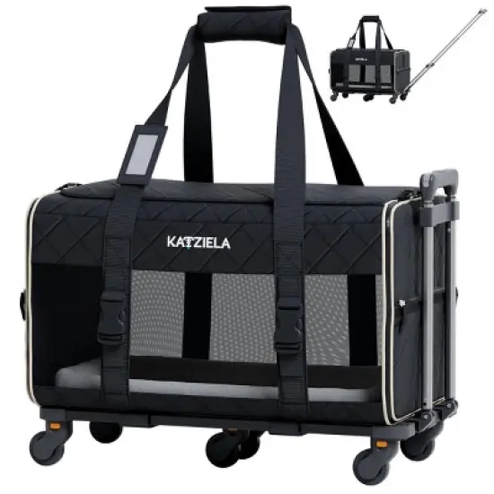 Airline Compliant Quilited Pet Carrier With Wheels image {9}