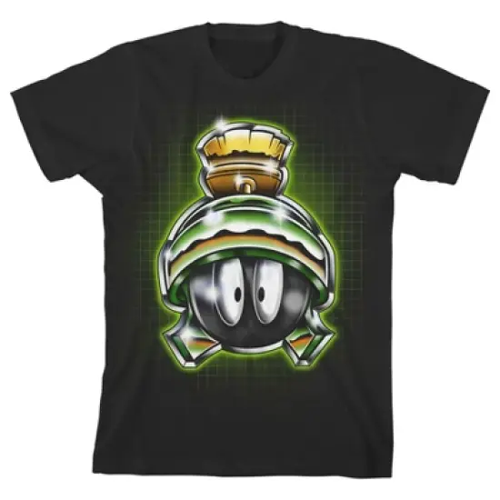 Looney Tunes Chrome Marvin the Martian Black T-shirt Toddler Boy to Youth Boy image {3}