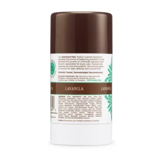 Lavanila Natural Probiotic Solid Deodorant - Vanilla Eucalyptus - Aluminum-Free 2oz image {2}