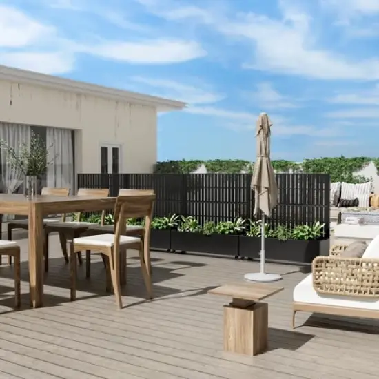 PexFix 47" x 47" Tall Wrought Iron Garden Trellis with Planter Box Black Outdoor Plant Support for Climbing Flowers Vines Patio Yard Decor image {2}