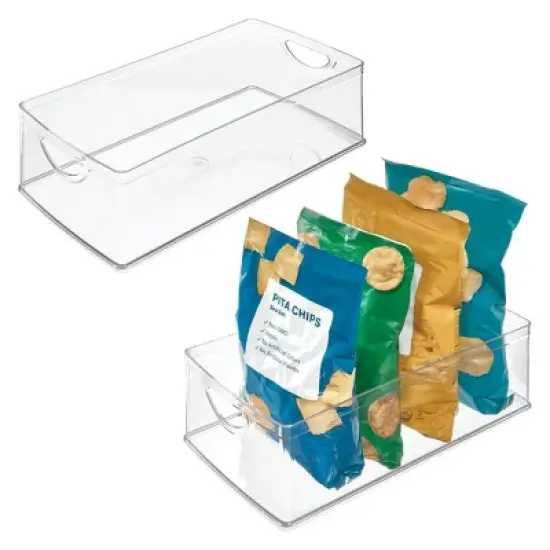 Plastic Kitchen Cabinet Storage Bins - Set of 2 - Clear - Made in USA image {9}