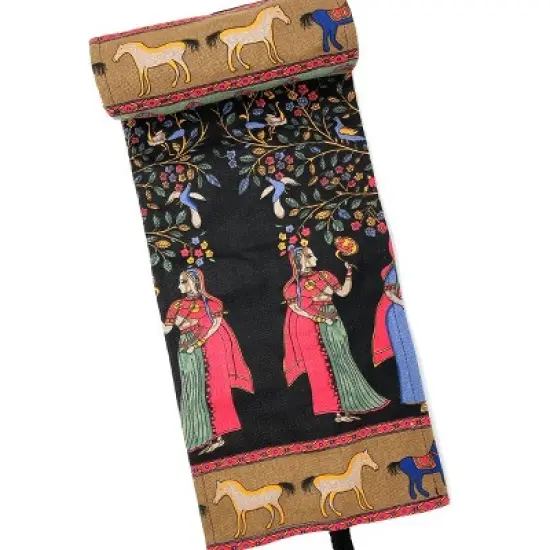 Wrapables Pencil Roll Organizer, Colored Pencil Wrap Pouch (72 slots), Horses & Maidens image {8}