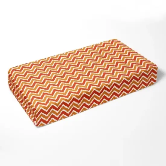 Bacati - Chevron Ikat Orange 100 percent Cotton Universal Baby US Standard Crib or Toddler Bed Fitted Sheet image {1}