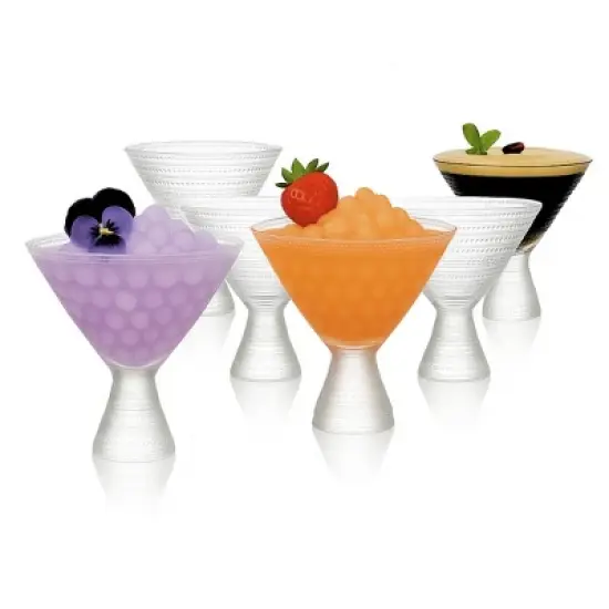 Clear Hobnail Martini Glasses - Embossed Martini Glasses - 9oz image {4}