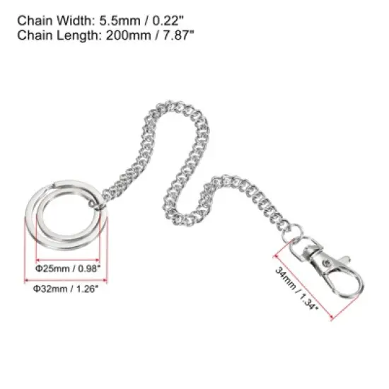 Unique Bargains Detachable Metal Smooth Convenient Keychain Lanyard with Clasps image {1}