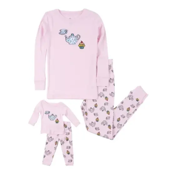 Leveret Girl and Doll Matching Cotton Pajamas image {14}