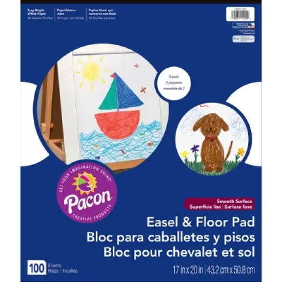 Pacon Easel Pad, 17 x 20 Inches, Unruled, 100 Sheets, Pack of 2 image {2}