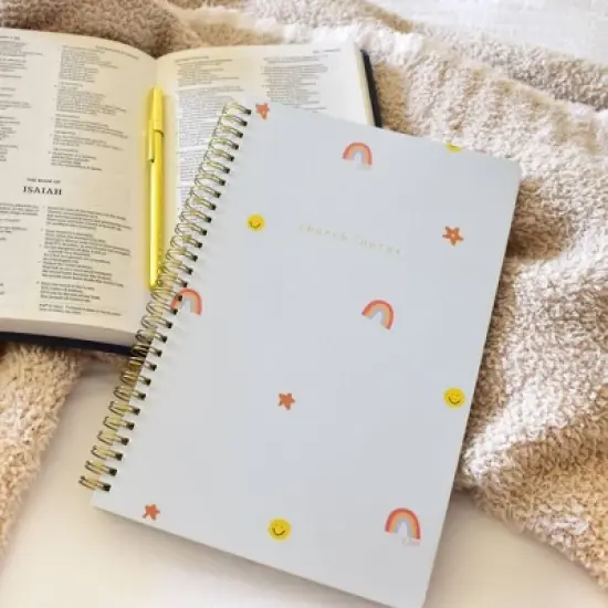 Church Notes 160pg Ruled Spiral Notebook 10.25"x6.25" Happy Icons image {7}