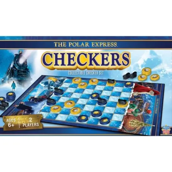 MasterPieces Officially licensed Polar Express Checkers Board Game for Families and Kids ages 6 and Up image {1}