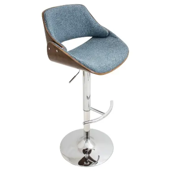 Set of 2 Fabrizi Mid-Century Modern Adjustable Barstool - LumiSource image {5}