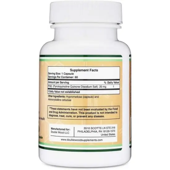 PQQ (Pyrroloquinoline quinone) - 60 x 20 mg capsules - Cardiovascular and Mitochondria Support image {1}