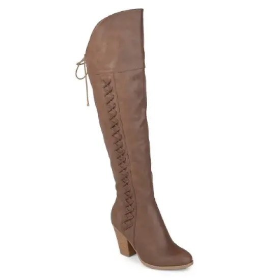 Journee Collection Womens Spritz-p Wide Calf Stacked Heel Over The Knee Boots image {10}