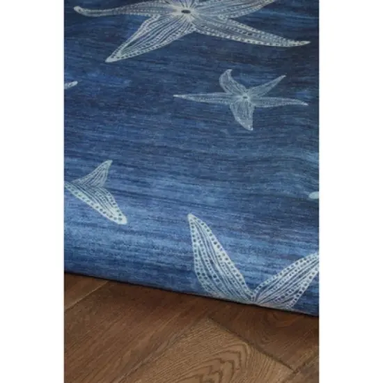 Caspian Washable Outdoor Rug Blue/Light Blue - Linon image {4}