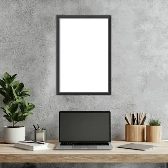 Amanti Art Stylish Black Narrow Framed Dry Erase Magnetic Board image {6}