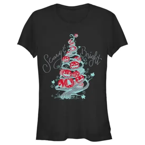 Junior's The Nightmare Before Christmas Scary & Bright Tree T-Shirt image {3}