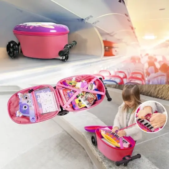 Kiddietotes Kids' Hardside Carry On Suitcase Scooter image {6}
