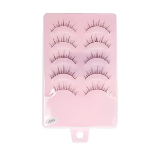 Unique Bargains Natural False Eyelashes X001 Black 5 Pair image {4}
