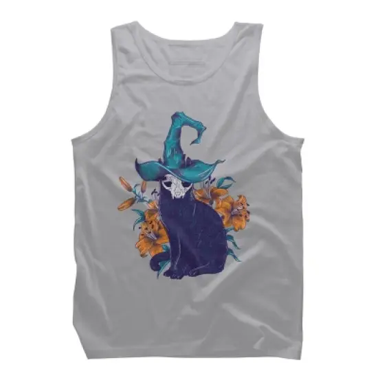 Men's Design By Humans Spooky Cat By jess1586 Tank Top image {8}