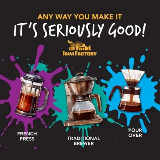 Java Factory Dark Roast Hello Darkness Flavored Ground Coffee Bags, 10 oz ea, 6 pack image {5}