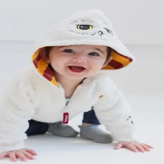 Harry Potter Hedwig Owl Fleece Zip Up Costume Hoodie Newborn to Toddler image {2}