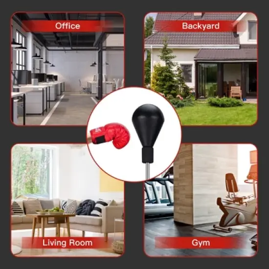 Costway Freestanding Punching Bag w/Stand Boxing Gloves for Adult Kids Adjustable image {6}