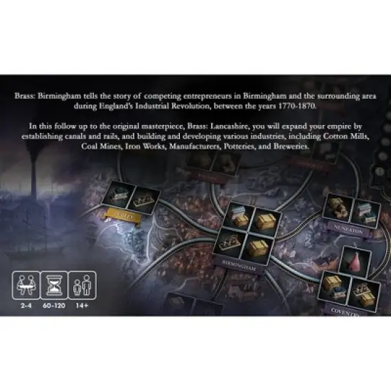 Roxley Game Laboratory Brass: Birmingham Board Game: Strategic Thinking, Creative Play, 2-4 Players, 1-2 Hours image {2}