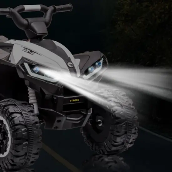 12V Ride On Toy ATV, Battery Powered 4 Wheeler Quad Car, Electric ATV with Remote Control, Music, Horn, Monitor Display, LED Lights for Toddlers 3+ image {6}