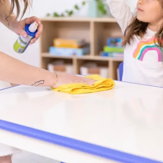 ECR4Kids Rectangle Dry-Erase Activity Table with 2 Adjustable Chairs, 3-Piece image {5}