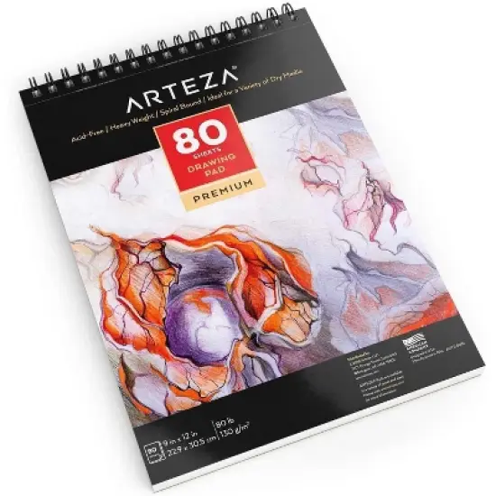 Arteza Drawing Pad, 9" x 12", 80 Sheets, Pack of 2 image {4}