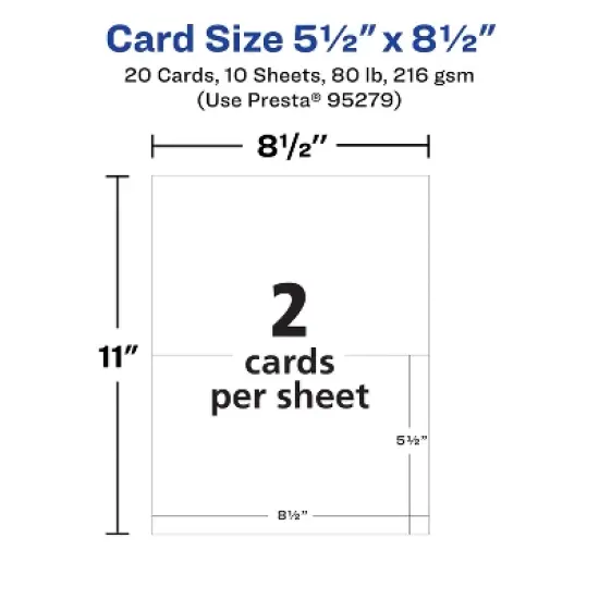 Avery Printable Matte White Cards, 5.5" x 8.5" Rectangle image {4}