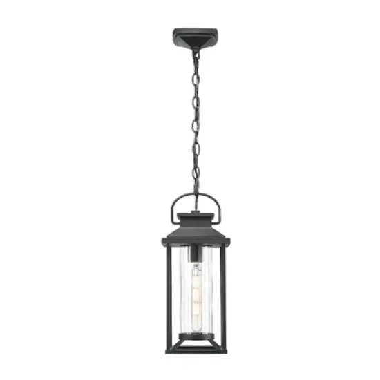 Maliang Outdoor Pendant Lights for Porch, Outdoor Ceiling Light with Ribbed Glass for House Patio, Anti-Rust Waterproof image {1}