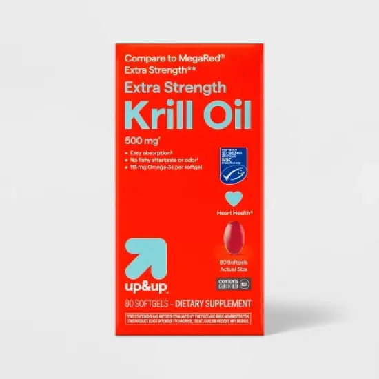 Omega-3 Krill Oil Extra Strength 500mg Softgels - 80ct - up&up&trade; image {5}