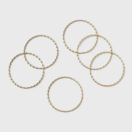 Twisted Bangle Bracelet Set 6pc - A New Day&trade; Gold image {2}