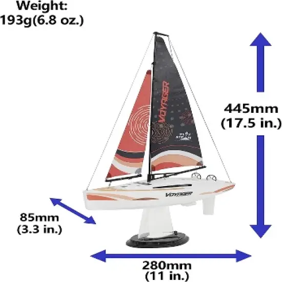 Playsteam Voyager 280 Motor-Power RC Sailboat - Red image {5}