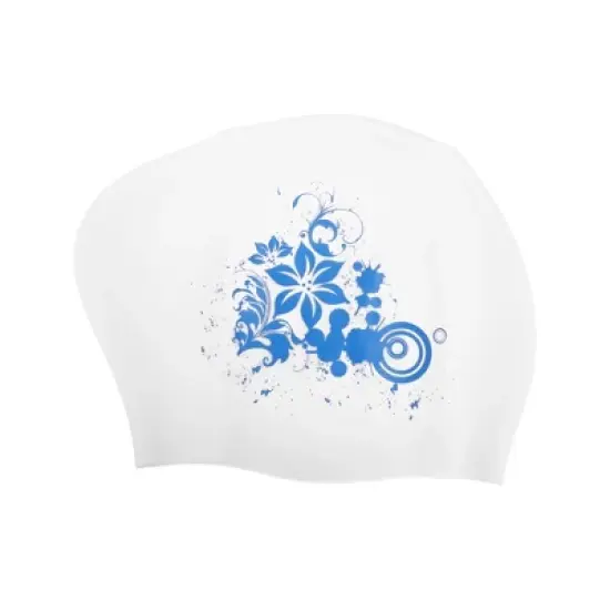 Unique Bargains Women's Silicone Floral Pattern Swim Cap 1 Pc image {13}