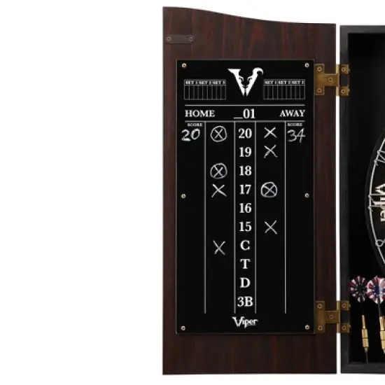 Viper Vault Dartboard Cabinet with Shot King Sisal Dartboard image {3}