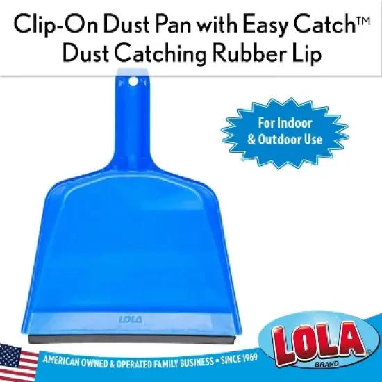 Angle Broom w/Dustpan, Indoor, 9.25" W Head, Smaller Style- Made w/ Recycled Soda Bottles & Polished Aluminum Lightweight Handle, by LOLA, 1 Count image {2}