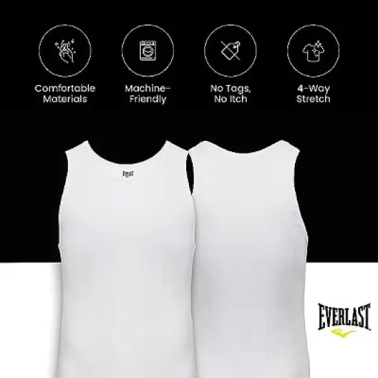 Everlast Essentials Mens Tank Tops Value 6 Pack Undershirt Breathable Tagless image {5}