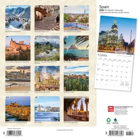 Browntrout 2024 Wall Calendar 12"x12" Spain image {1}