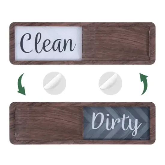Unique Bargains Kitchen Hotel Indicator Wood Grain Clean Dirty Sign Dishwasher Magnet image {7}