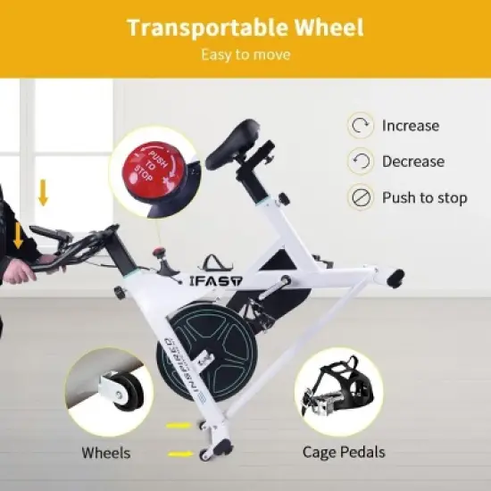 SEVOBAL Adjustable Resistance Indoor Exercise Bike with Quiet Magnetic Drive Stable Flywheel Home Gym Cardio Trainer for Weight Loss and Fitness White image {3}