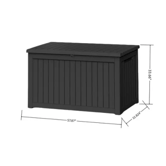 DSVIMOY Deck Boxes, 4-Piece 230 Gal Outdoor Storage Deck Box, Small Patio Storage Bin for Garden Tools, Black, 57.87"*32.24"*33.66" image {2}