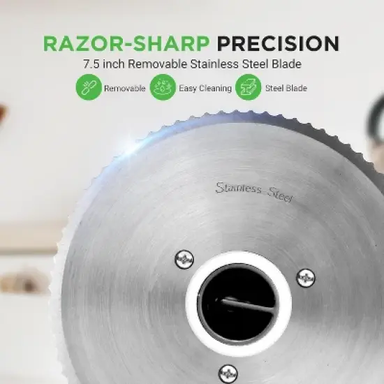 NutriChef Electric Meat Slicing Machine - Automatic Food Slicer, Stainless Steel Blade, Black image {3}